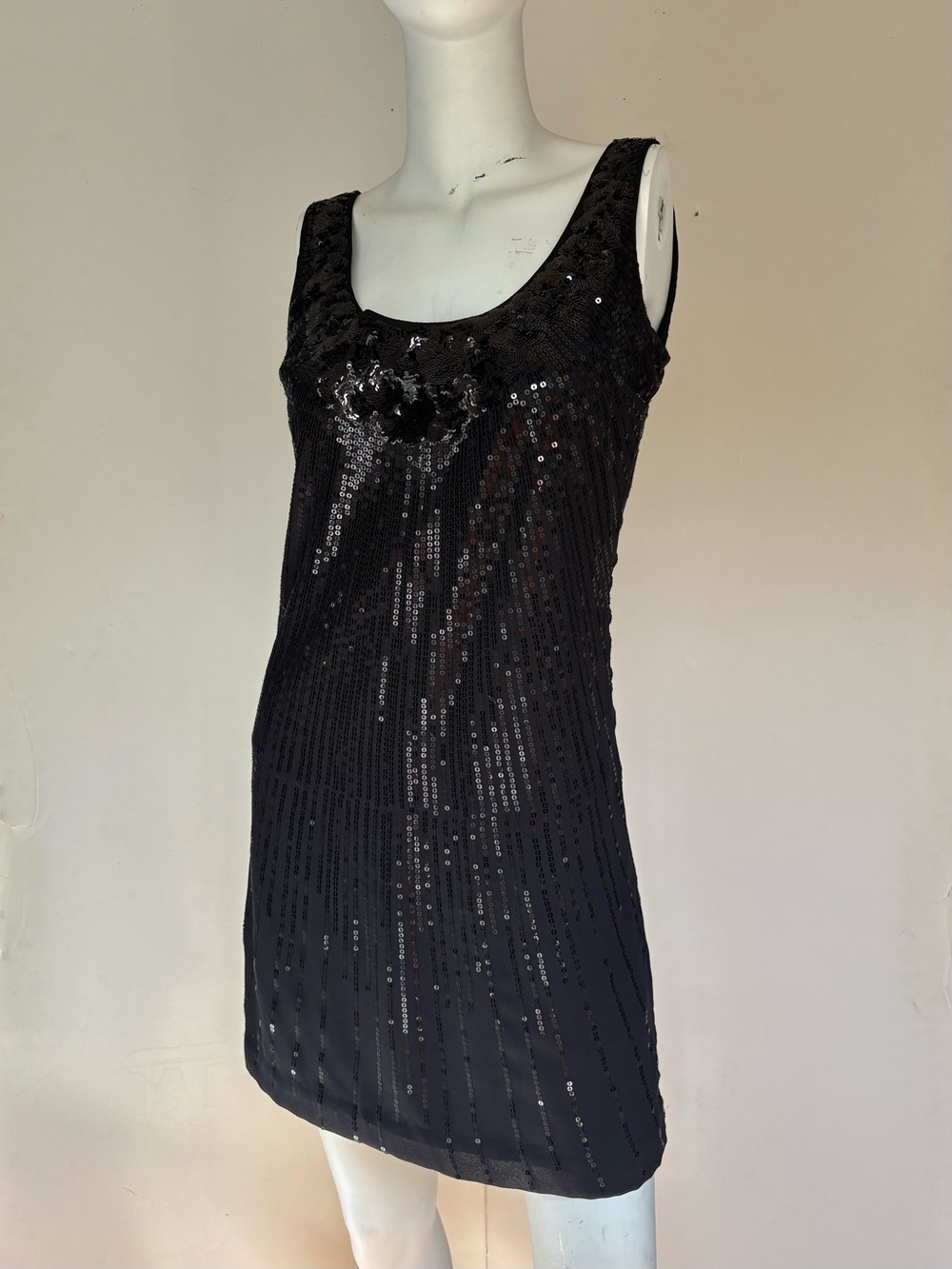 White House Black Market Black Sequin Mini Dress